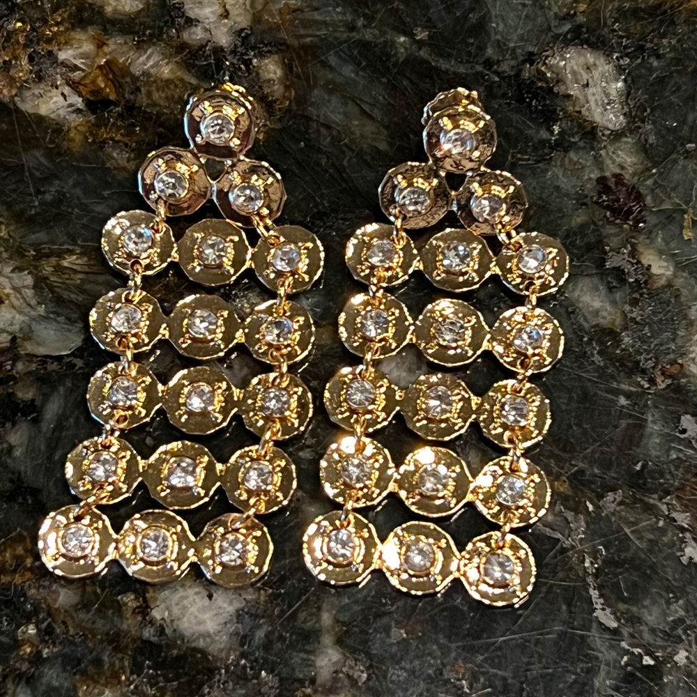 Panacea Elegant Gold Chandelier Earrings